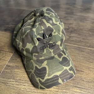 Adidas Originals Men's Relaxed Strapback Cap Forest Camo Olive Cargo Green